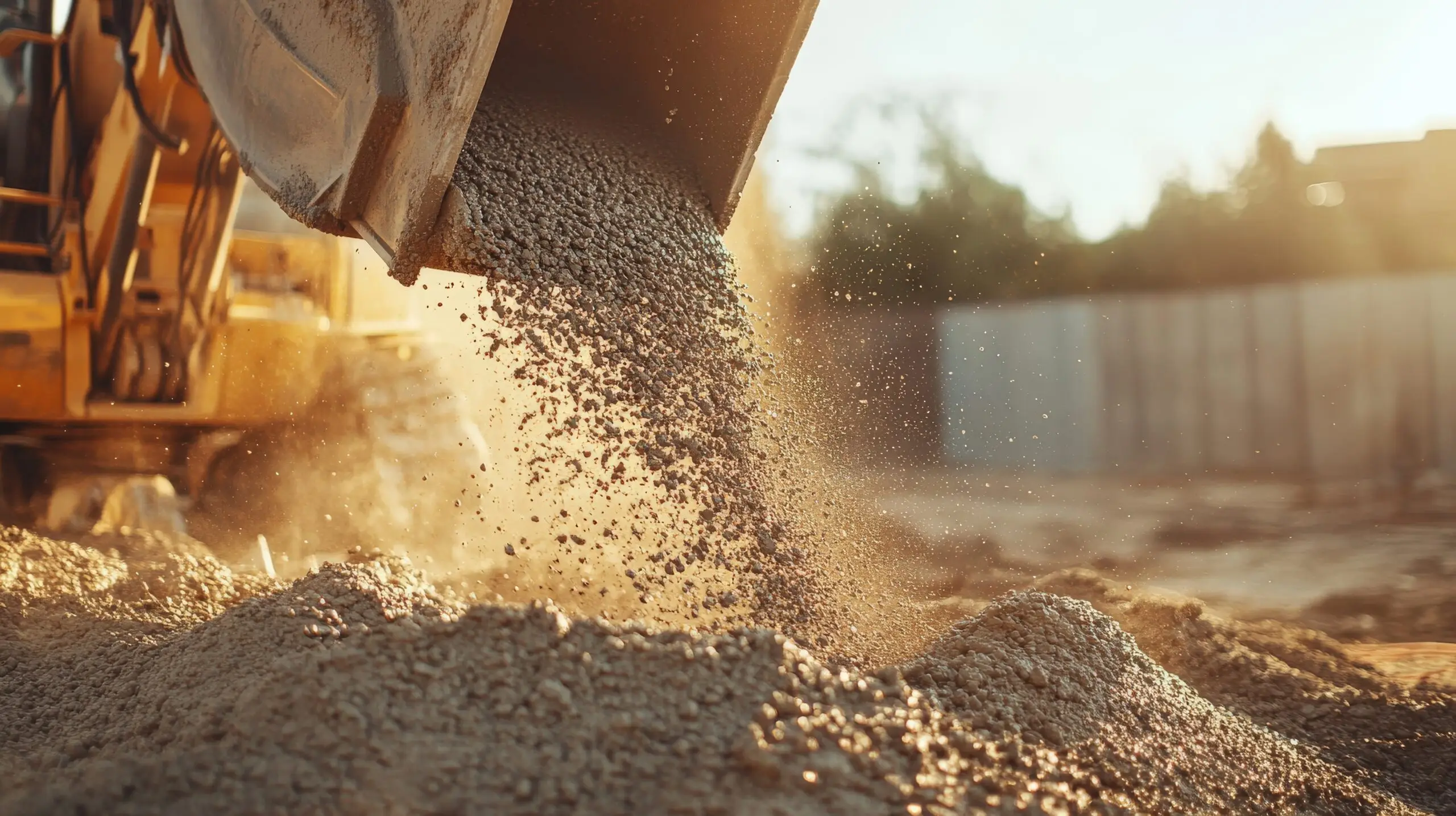 excavator-bucket-pouring-gravel-onto-pile-construction